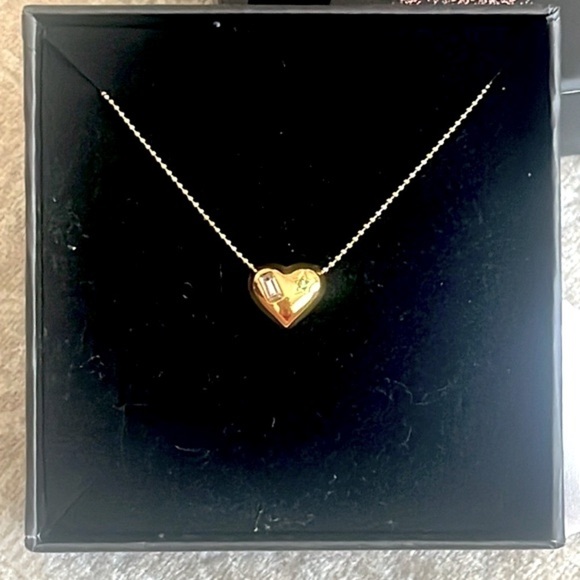Brand New Gold Tone 3D Heart Bubble Necklace Balloon Embedded Gems Star - Picture 5 of 12